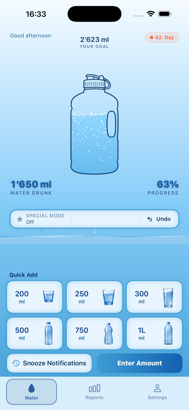 Bottle water view