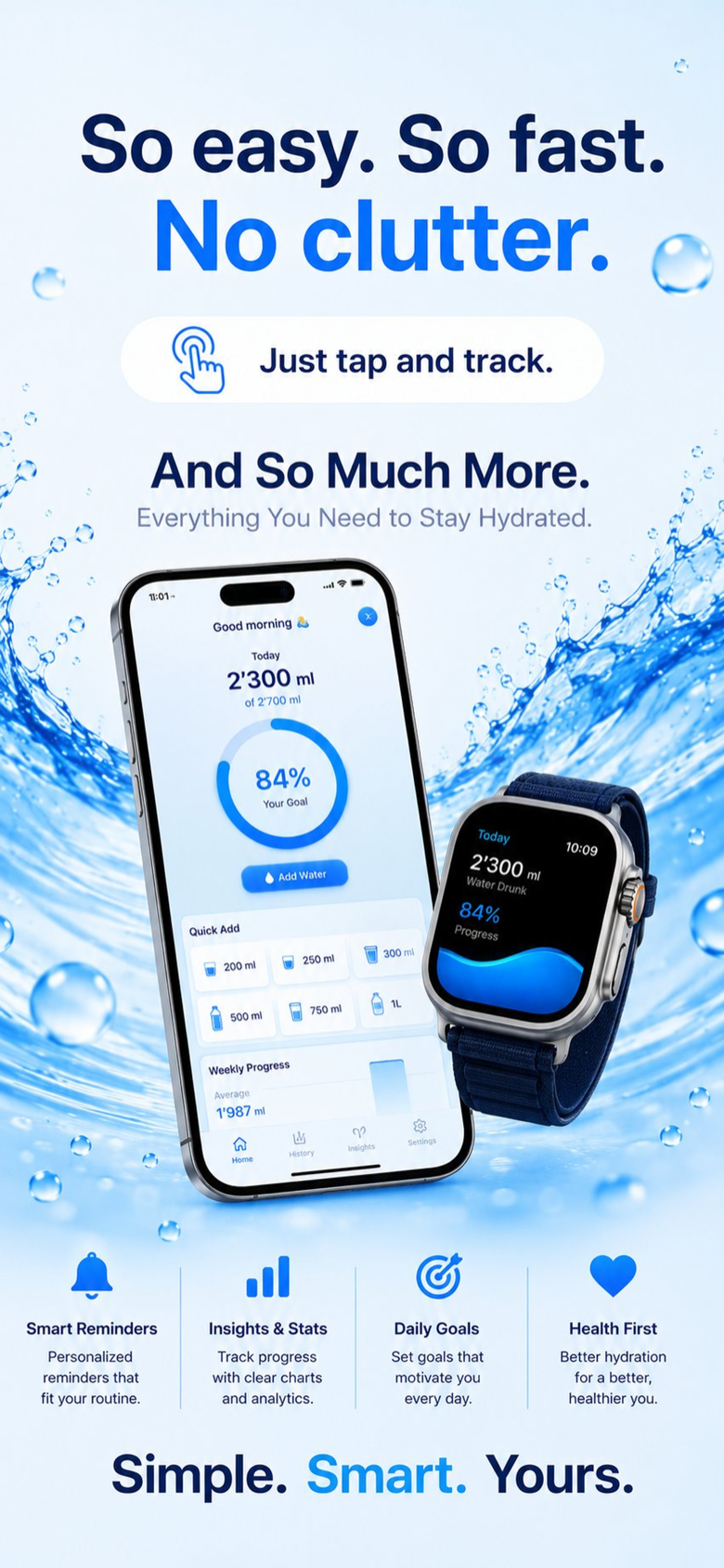 Siplia on iPhone and Apple Watch